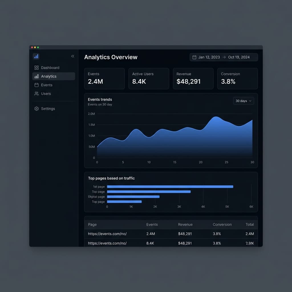 Orbit Analytics dashboard screenshot